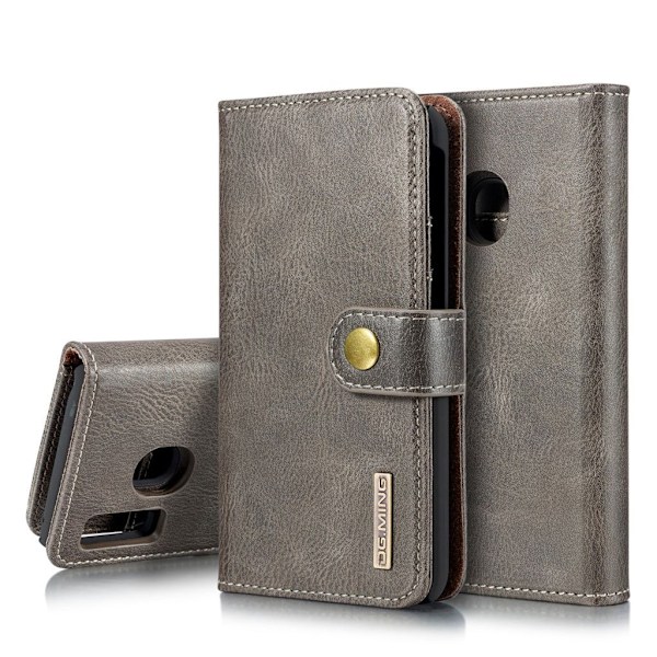 DG.MING Samsung Galaxy A40 2-in-1 Wallet kotelot - Harmaa Silver grey