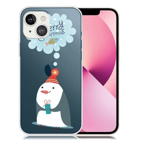 Julfodral till iPhone 13 Mini - Tänkande Snögubbe multifärg