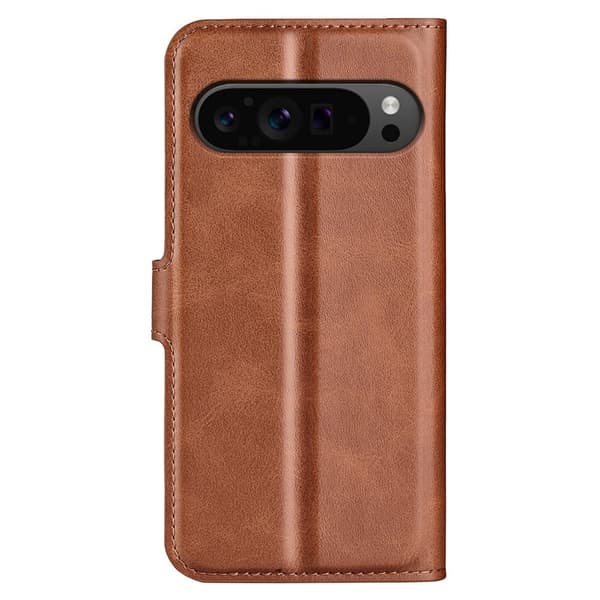 Google Pixel 9 Pro XL læderetui med pung - Lysebrun Brown