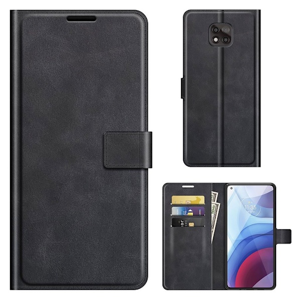 Wallet-style Læder Etui til Motorola Moto G Power (2021) - Sort Black