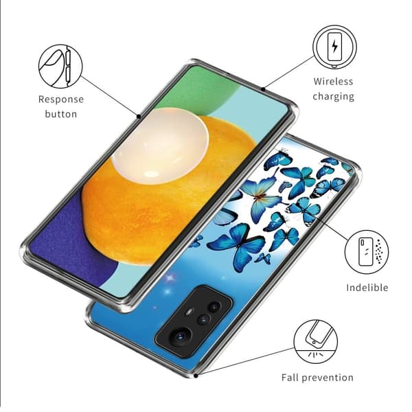 Deco Xiaomi Redmi Note 12S kotelot - Sininen Perhosia Blue