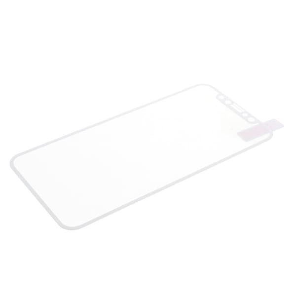 iPhone X Silk Print Complete Herdet Glass Skjermbeskytter - Hvit White