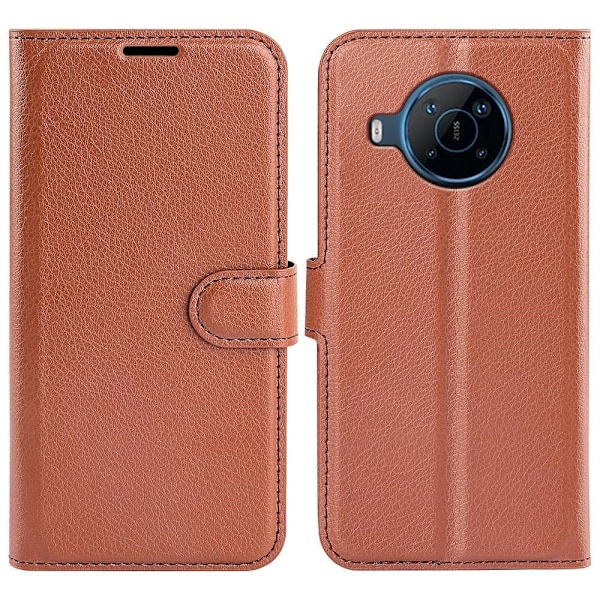 Klassisk Motorola Moto E30 flip etui - Brun Brown