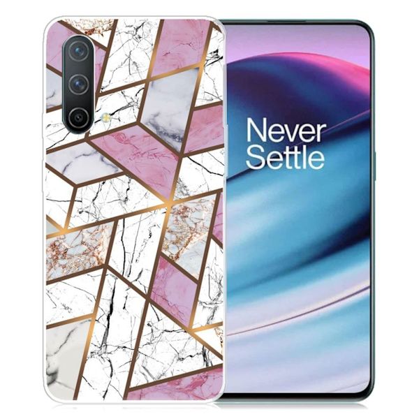 Marmormotiv OnePlus Nord CE 5G skal - Rosa / Vit / Grå Marmor multifärg