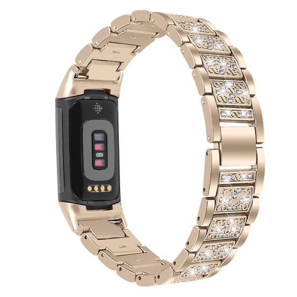 Fitbit Charge 5 bling rhinestone urrem - Retro Guld Gold
