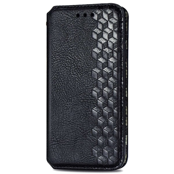 Læder Etui med A Stilfuldt Rhombus Tryk til Google Pixel 7 - Sort Black