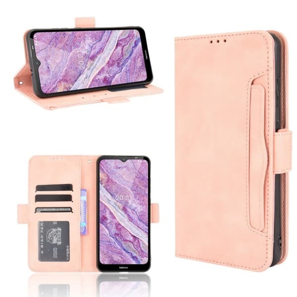Moderni Nahkalaukku For Nokia C10 / C20 - Pinkki Pink