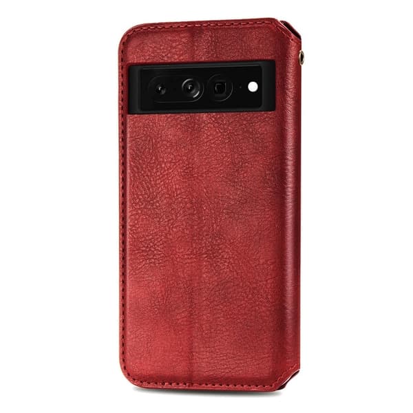 Läderfodral med A Snygg Rhombus Avtryck till Google Pixel 7 Pro - Röd Röd