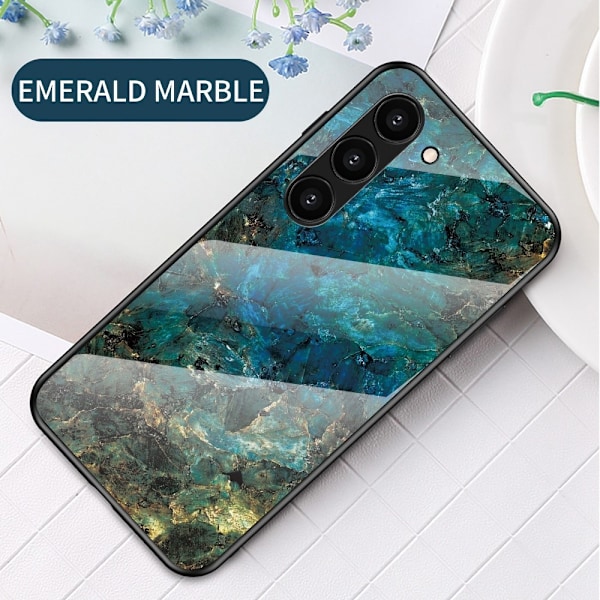 Fantasy Marmor Samsung Galaxy S23 skal - Smaragd Marmor Blå