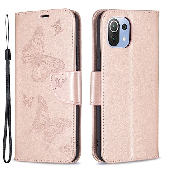 Sommerfugl Xiaomi 11 Lite 5g Ne / Mi 11 Lite 5g / 11 Lite Flip Etui - Guld Gold