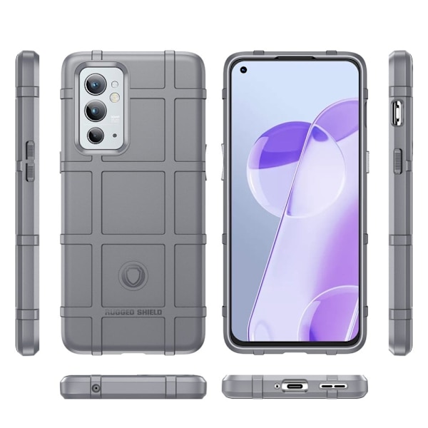 Rugged Shield Suojakotelo OnePlus 9RT 5G - Harmaa Silver grey