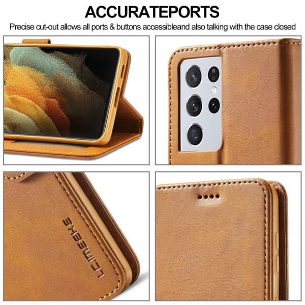 LC.Imeeke Samsung Galaxy S21 Ultra Flippetui - Brun Brown