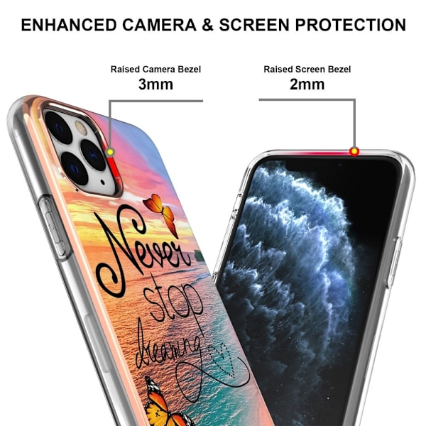 Marble design iPhone 11 Pro cover - Hold Aldrig Op Med At Drømme Multicolor