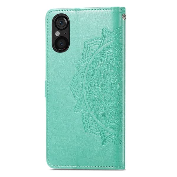 Mandala Sony Xperia 5 V etui i lær - Mintgrønn Green