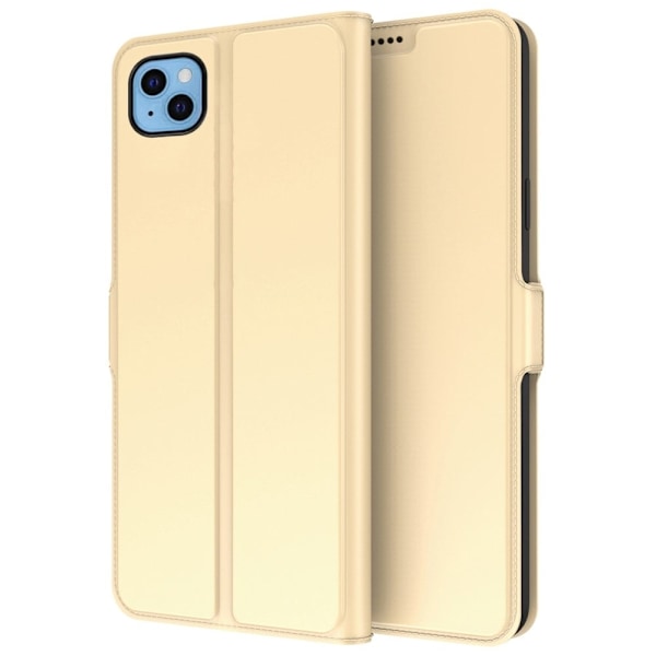 Sileä ja ohut premium-PU-nahkakotelo iPhone 13 - Kulta Gold