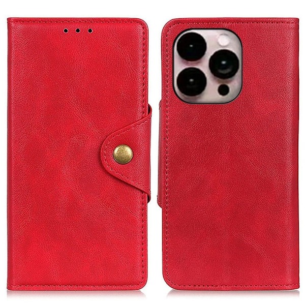 Alpha iPhone 14 Pro Max læder flip etui - Rød Red