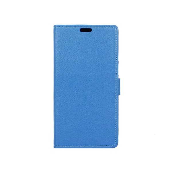 HTC A9s etui av lær med litchi tekstur - Blå Blue