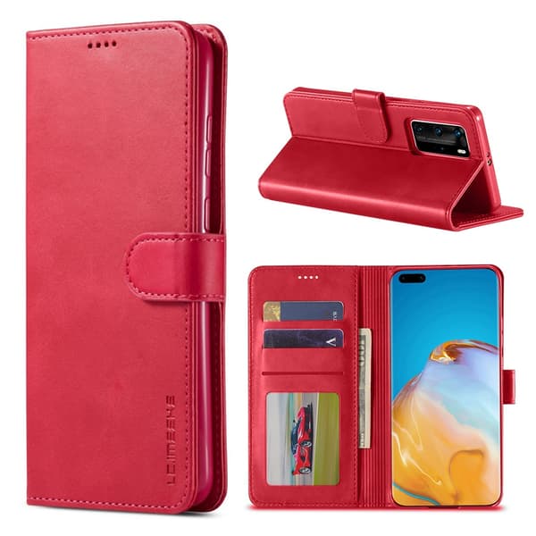 LC.IMEEKE Huawei P40 Pro Flip Etui - Rød Red