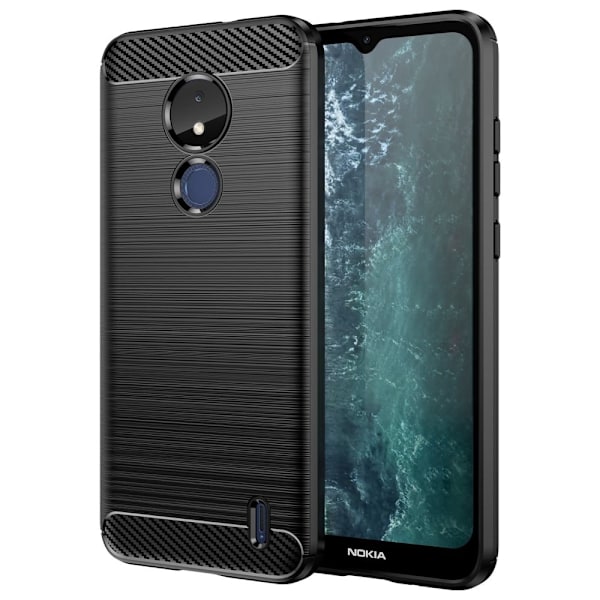 Carbon Flex Nokia C21 cover - Sort Black