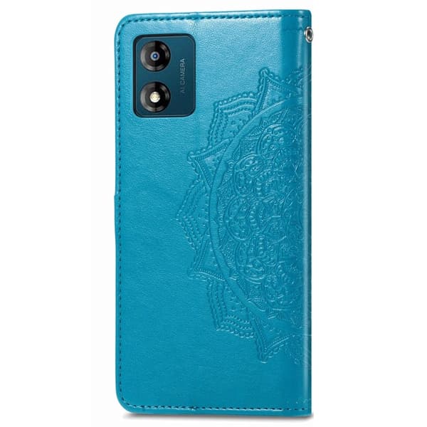 Mandala Motorola Moto E13 Flip Etui - Blå Blue