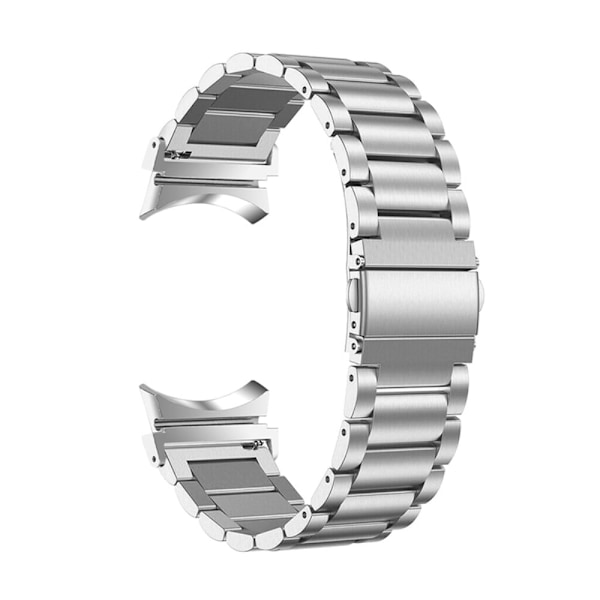 Klockarmband med tre pärlor i rostfritt stål till Samsung Galaxy Watch 4 - Silver Silvergrå
