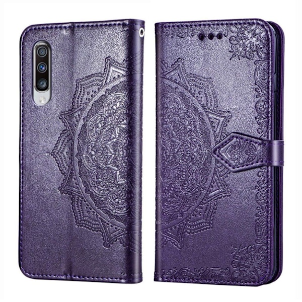 Mandala läder Samsung Galaxy A70 fodral - Lila Lila
