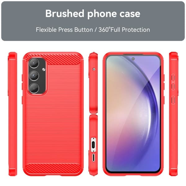 Carbon Flex Samsung Galaxy A55 deksel - Rød Red