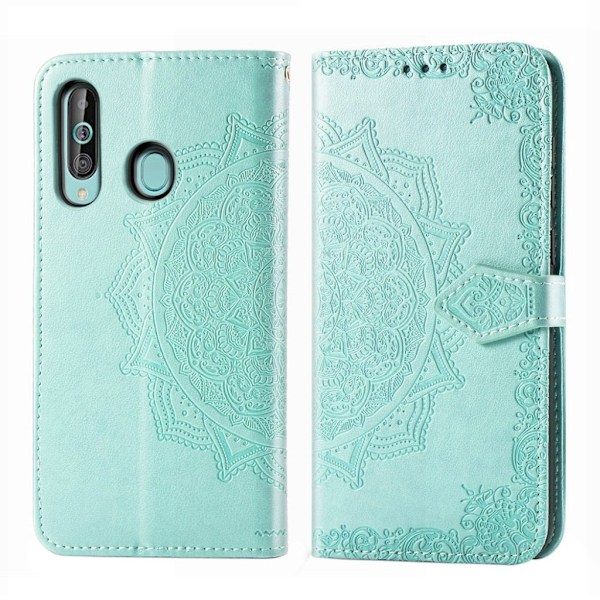 Mandala läder Samsung Galaxy A60 fodral - Grön Grön