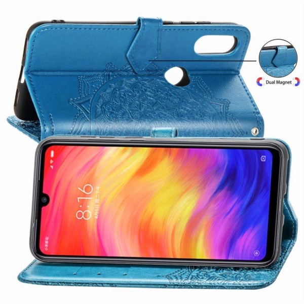 Mandala Xiaomi Redmi Note 7 / Note 7 Pro / Note 7S Flip kotelot - Sininen Blue