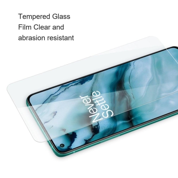 AMORUS skærmbeskytter i hærdet glas med buet kant til OnePlus Nord Transparent