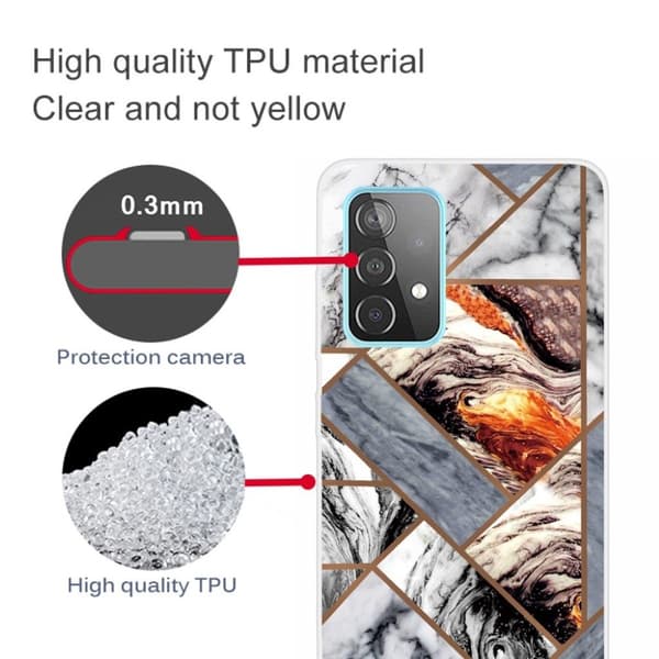 Marmormotiv Samsung Galaxy A52 5G skal - Fragment Av Marmorplattor multifärg