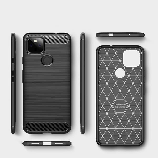 Carbon Flex Etui Google Pixel 5a - Svart Black