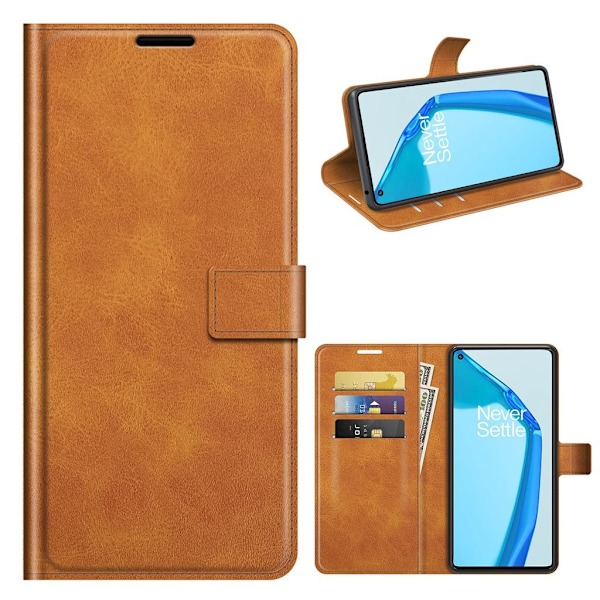 Wallet-style Læder Etui til Oneplus 9r - Orange Orange