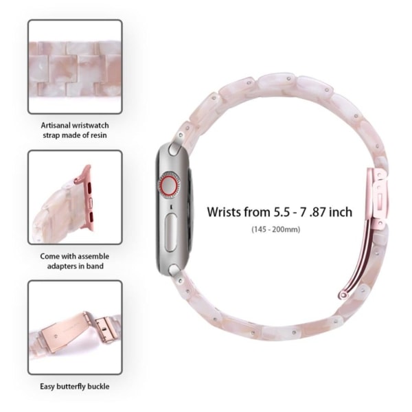 3 bead resin style watch strap with clear cover for Apple Watch Rosa