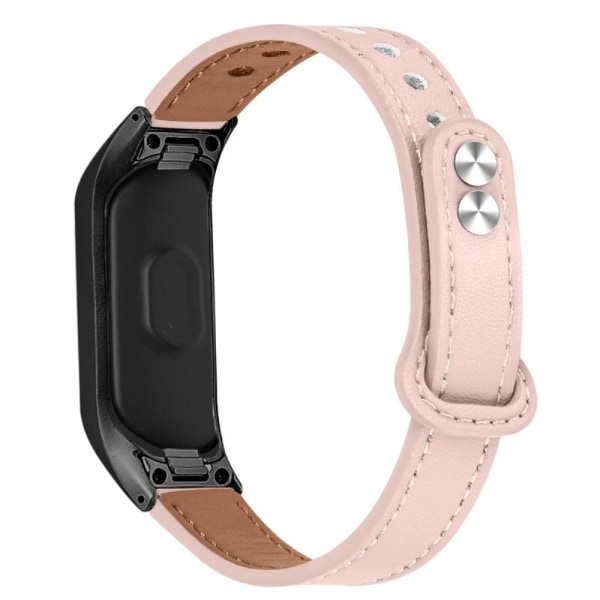 Samsung Galaxy Fit lehmännahkainen kellonhihna - Vaalea Pinkki Pink