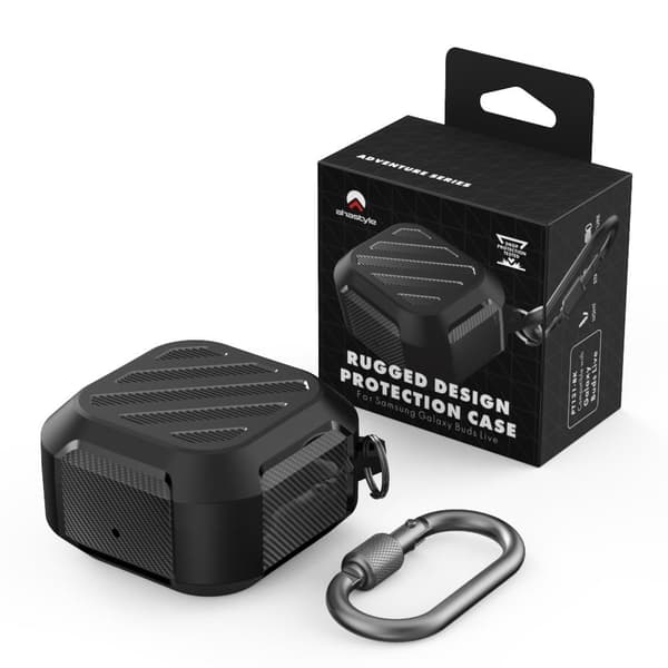 Samsung Galaxy Buds2 / Pro / Live suojus karabiinilla - Musta Black