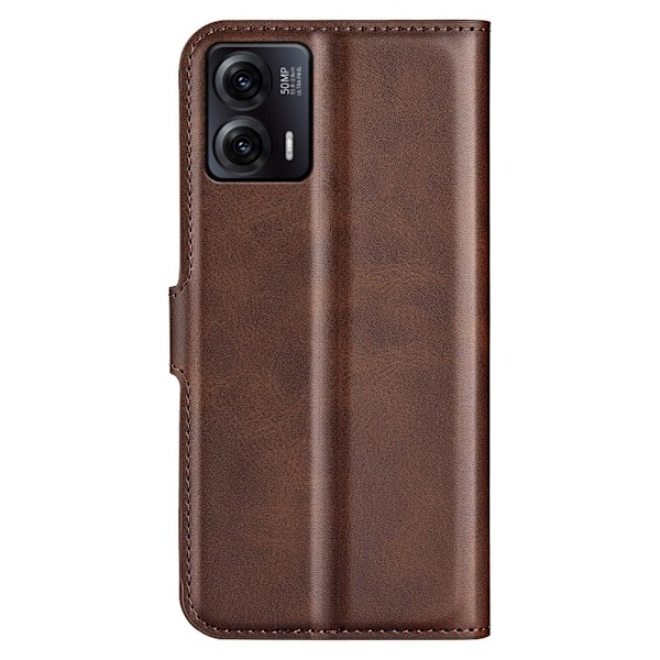 Hållbart konstläder Motorola Moto G73 fodral med plånbok - Brun Brun