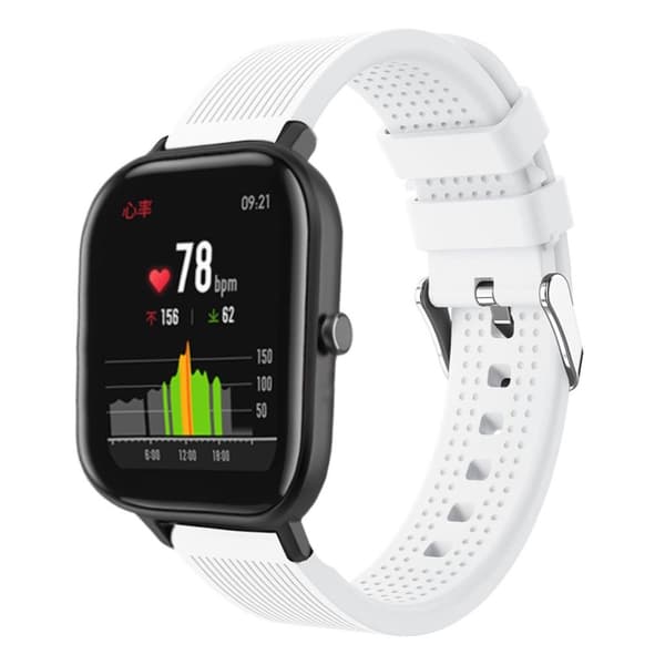 Amazfit Gts / Bip Lite Stripe Silikon Klokkereim - Hvit White