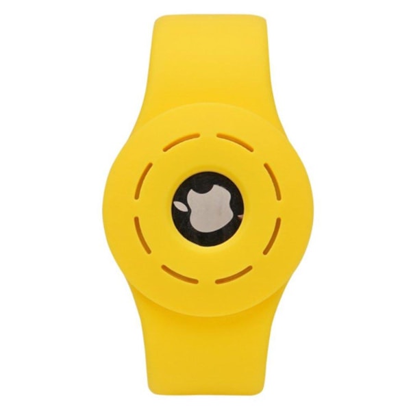 AirTags hollow out silicone wrist strap - Yellow Yellow