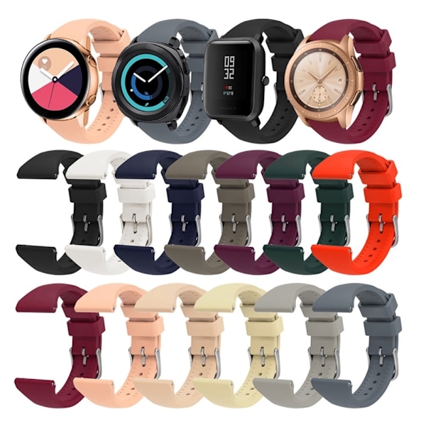 20 mm universal klockarmband i silikon - Lila Lila