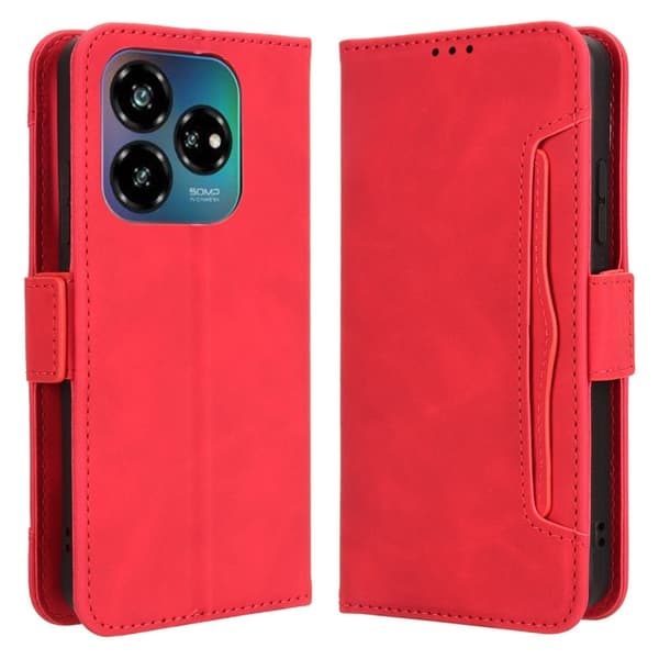ZTE Blade V60 Design moderni nahkainen lompakkokotelo - Punainen Red