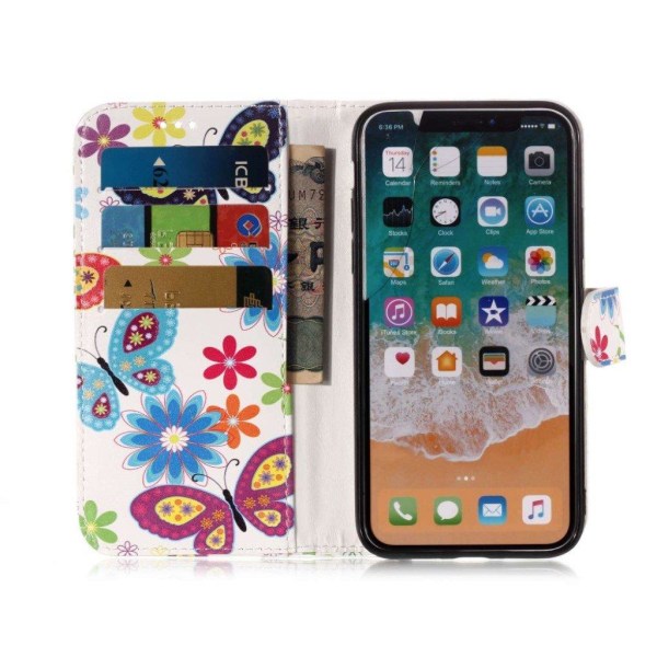 iPhone Xs Max kuviollinen synteetti nahkainen seisova lompakko s Multicolor