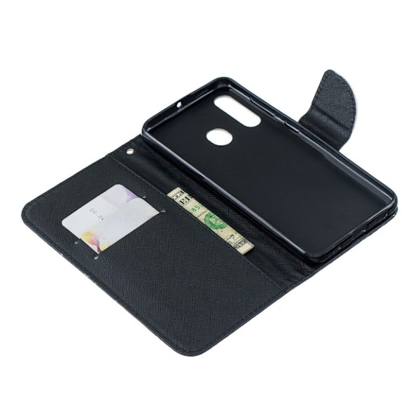Wonderland Samsung Galaxy A60 kotelot - Valkoinen Kukka Black