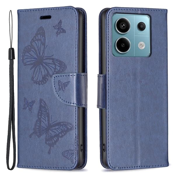 Butterfly Xiaomi Redmi Note 13 Pro 4G Læderetui - Blå Blue