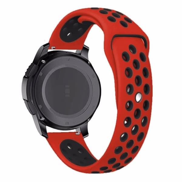 Universel tofarvet design urrem - Rød / Sort Red