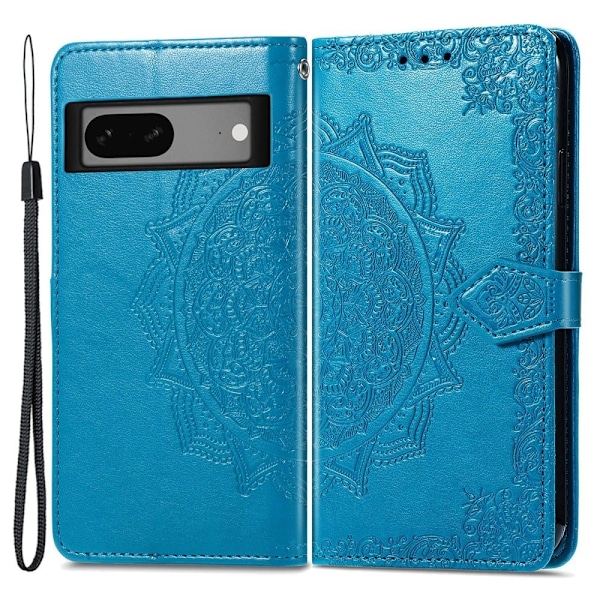 Mandala Google Pixel 7a Läppäkotelo - Sininen Blue
