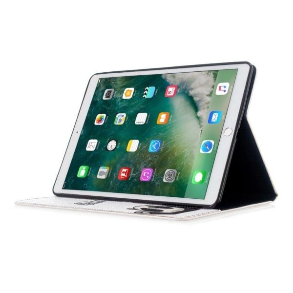 iPad 10.2 (2019) tyylikäs kuvio nahkainen flip-kotelo - Hei White