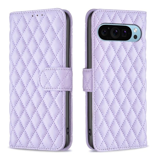 Rhombus mat Google Pixel 9 flip etui - Lilla Purple