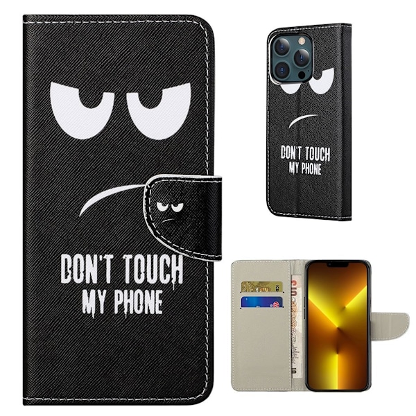 Wonderland iPhone 13 Pro Max flip etui - Rør Ikke Ved Min Telefon Black