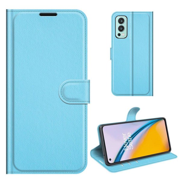 Klassisk OnePlus Nord 2 5G flip etui - Blå Blue